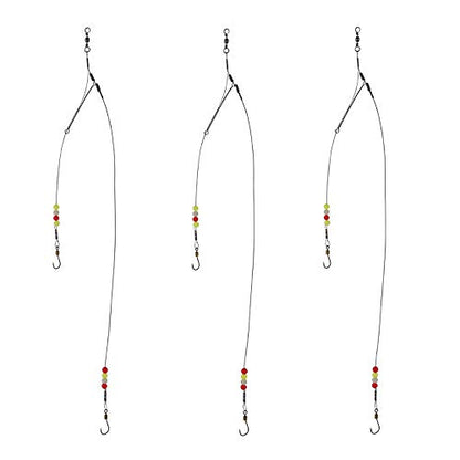 Dyxssm Fishing Hook Line Stainless Steel, Fishing Rigs Wire Leader with Rolling Swivel and Barb Hooks - size: 20#