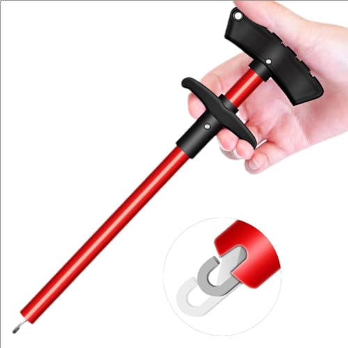 Fish Hook Remover Tool, Fishing Pliers Aluminum Hook Remover Tool Fishing Dehooker Freshwater Saltwater 10 inches with Lanyard - color: Red