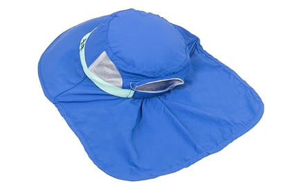Kids Sun Hat Neck Flap UPF 50+ Quick-Dry Wide Brim Breathable Fishing Beach Hat for 6-12T Boys Girls Summer