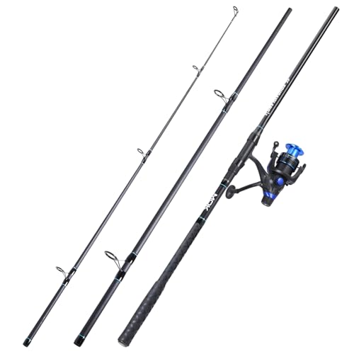 Sougayilang Surf Fishing Rod Combo Medium/Heavy 3 Piece Baitfeeder Spinning Combo with 4000 Size Reel for Travel - size: 9FT Rod with 4000 Reel