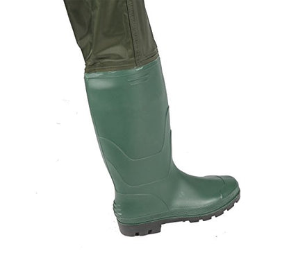 Bootfoot Fishing Chest Waders for Men Women with Boots 2-Ply Nylon/PVC Waterproof Hunting Waders with Boots Hanger - color: Green, size: 13