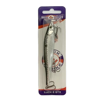 Luck E Strike STX Jerkbait, 4.5 Inch Suspending Hydrodynamic Fishing Lure, Made in The USA - color: Blk Diamond