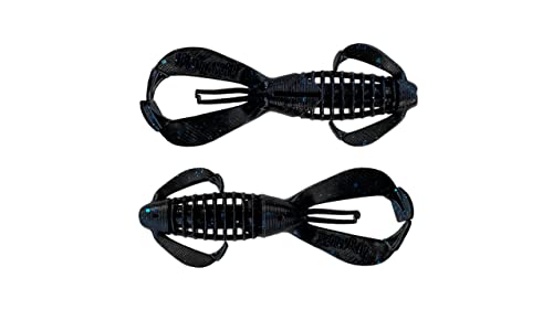 Headbanger BangerBug Soft Plastic Lure (3" 10-Pack & 4" 7-Pack) - color: Black Blue Flake, size: 3", 10 pcs