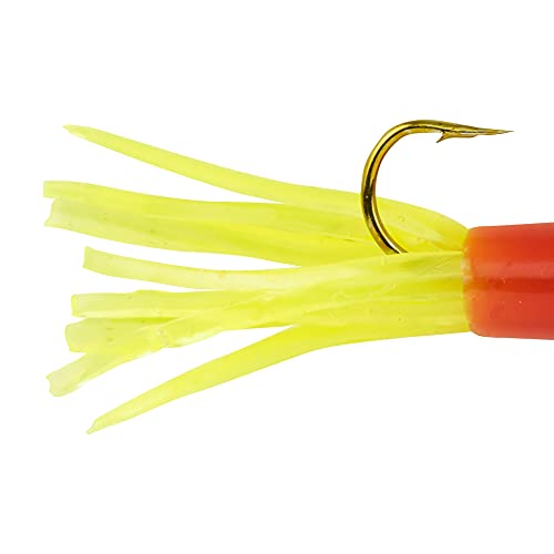 Berkley PowerBait Pre-Rigged Atomic Tubes Fishing Soft Bait - color: Red Chartreuse, size: 1/16 oz