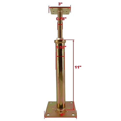 6 PCS House Floor Jacks Post Pole for Leveling, 11" - 16" Height Range, 6 ton Min and Max Height Capacity, Galvanized, 6 Pack - size: 11-16 inch