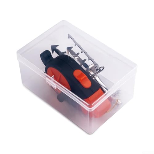 Fish Bait Rescue Device with 30M Pe Line Fishing Lure Retriever Tackle Tool Stainless Steel 40G for Retractor Black+Silver+Orange