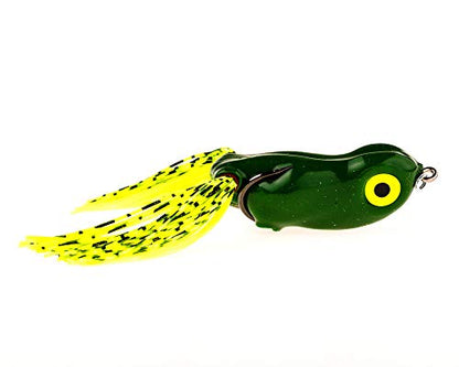 Scum Frog Scumdog Topwater Bass Fishing Hollow Body Frog Lure with Weedless Hooks - color: Green, size: 1/2 Ounce