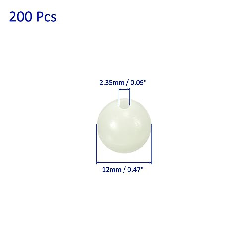 M METERXITY Glow Fishing Beads - Plastic Luminous Round Bait Egg Lure Rigs Apply to Outdoor Tackle Tool - color: White, size: 12mm