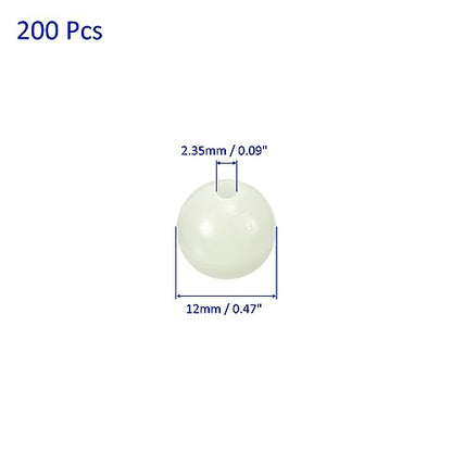M METERXITY Glow Fishing Beads - Plastic Luminous Round Bait Egg Lure Rigs Apply to Outdoor Tackle Tool - color: White, size: 12mm