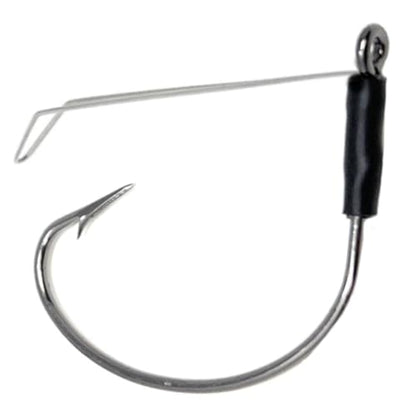 Reaction Tackle Wide Gap Wacky Hooks, Weedless Worm Hooks for Bass, High Carbon Steel Hooks for Stick Worm Soft Plastics, Neko Rig and Finesse Fishing (25-Pack) - size: #3/0 Wire Guard