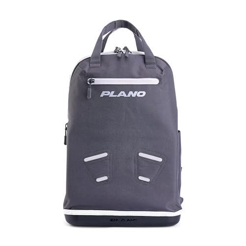 Plano Weekend Softside 3700 Tackle Backpack, Cutting-Edge Fishing Tackle Bag, Molded Waterproof Base, Spacious Storage, Die Cut Tool Sleeves, Daisy Chain Attachment Points - color: Slate, style: 3700 Backpack