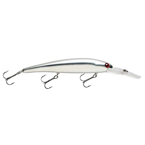 Bandit Lures 4 3/4-Inch Slender Minnow Jerkbait Trolls Up to 27 Feet Deep, Universal Color Patterns, 1 Piece - color: Chrome Red Eye, size: 4 3/4", 5/8 oz