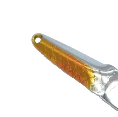 Al's Goldfish Lure Co. Lil' 49er Ice Jig - IFN50 Ice Fishing Jig with Treble Hook Off the Nose. Jigging Lure for Crappie, Perch, Panfish, Trout and Bass - 1/4 oz. 1-3/4" - color: Neon Orange