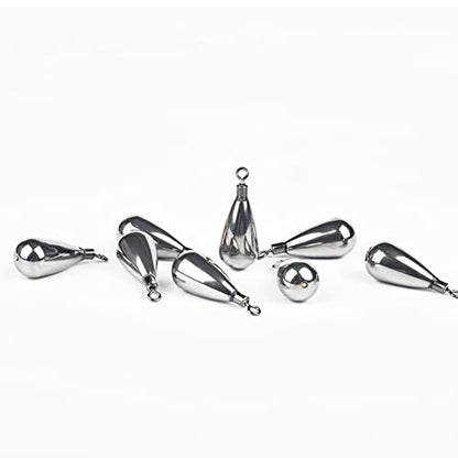 10 Pack Tungsten Free Rig Weights, Tear Drop Fishing Sinkers with Round Eye for Finesse Bass Fishing - color: Plain(Natural), size: 1/8oz - 5 Pack