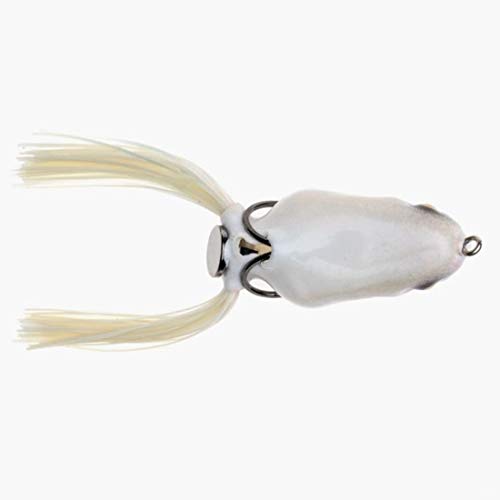 Scum Frog Trophy Series Topwater Bass Fishing Hollow Body Frog Lure with Weedless Hooks - color: Bone, size: 5/8 Ounce