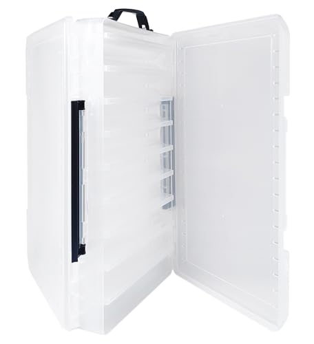 Large Fishing Lure Box Organizer - 18 Compartment Double Sided Fishing Tackle Box for Crankbait Squid Jig Bait Storage (1, White) - color: White
