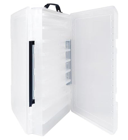 Large Fishing Lure Box Organizer - 18 Compartment Double Sided Fishing Tackle Box for Crankbait Squid Jig Bait Storage (1, White) - color: White