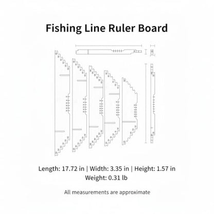 Fishing Line Ruler Board, Carbon Fiber Knot Tying and Line Management Tool, Portable Measuring Station (1 PC) - size: 17.72 x 3.35 x 1.57 in