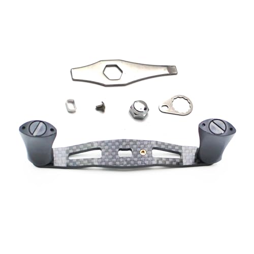 Mr. Z 95mm Carbon Fiber Baitcasting Reel Handle Compatible for Abu Garcia Shimano Daiwa Light Weight Low Profile Casting Reel - color: Metal Black, size: Right-handed