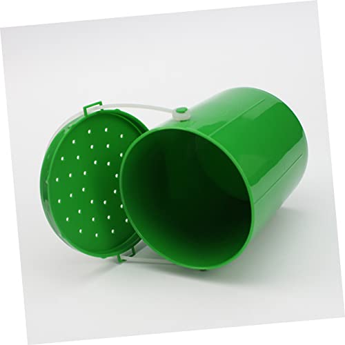 2pcs Bait Box Lure Minnow Pail Baits Tackle Minnow Bucket with Aerator Battery Operated Container with Lid Live Worms Rod Bucket with Lid Convenient Green PVC