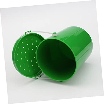 2pcs Bait Box Lure Minnow Pail Baits Tackle Minnow Bucket with Aerator Battery Operated Container with Lid Live Worms Rod Bucket with Lid Convenient Green PVC