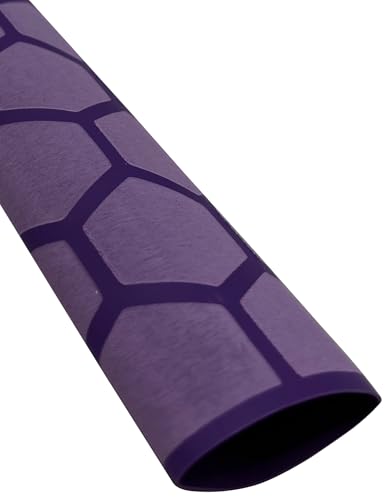 Accering Honeycomb Pattern Heat Shrinkable Tubes Fishing Rod Handle Shrink Wrap for Applications Requiring a Non-Slip Grip (φ28mm, L5.25 ft, Purple) - color: Purple, size: φ28mm, L5.25ft