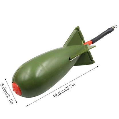 Rocket Bait Feeder - Lightweight Fishing Bait Feeder, Carp Fishing Feeder with Rocket Shape | Carp Fishing Tackle, Fishing Lure, Fishing Bait Cage Float Thrower Suitable for Swimbait Swimming Lures - color: Green
