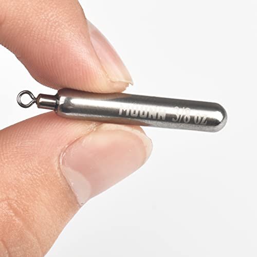 10 Pack Tungsten Skinny Drop Shot Weights, Pencil Sinkers with Round Eye for Free Rig & Finesse Bass Fishing, Drop Shot Rig Weights - color: Plain(Natural), size: 1/16oz - 10 Pack