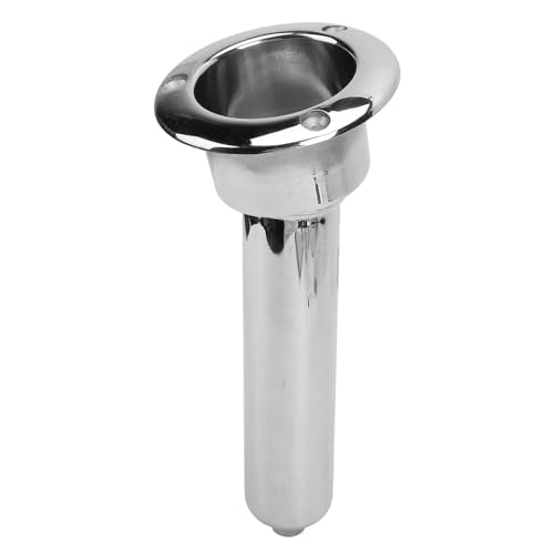 Heavy Duty Stainless Steel Deluxe Rod Holders, 2 in 1 Flush Mount Fishing Rod Pole Holders, 0 15 30 Degree Boat Fishing Rod Cup Holder 280mm Round Top Cup Holder for Yacht Ship - style: 15 Degrees