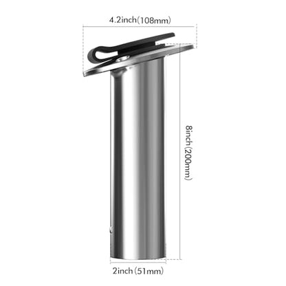 Boat Fishing Rod Holder,2Pcs 15/30/90 Degree Stainless Steel 316 Flush Mount Rod Holders for Fishing Boat,with PVC Cap,Inner Tube and Gasket - color: Black Insert with Cap, size: 15 Degree