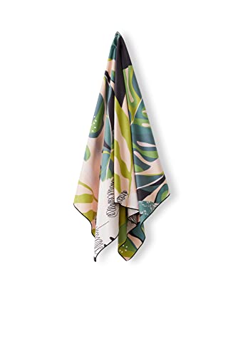 Nomadix Ultralight Towel - Quick Dry & Super Lightweight - Perfect As A Pack Towel to Save On Space - Made with Recycled Materials - Monstera Green Pink - 30x54 - color: Monstera Green Pink