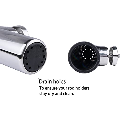 Fishing Rod Holders for Boat, 2 Pack Stainless Steel Rail Mount Rod Holders Clamp on 1" to 1-1/4" Rail for Fishing Boats, Kayaks, Canoes, and Other watercraft.