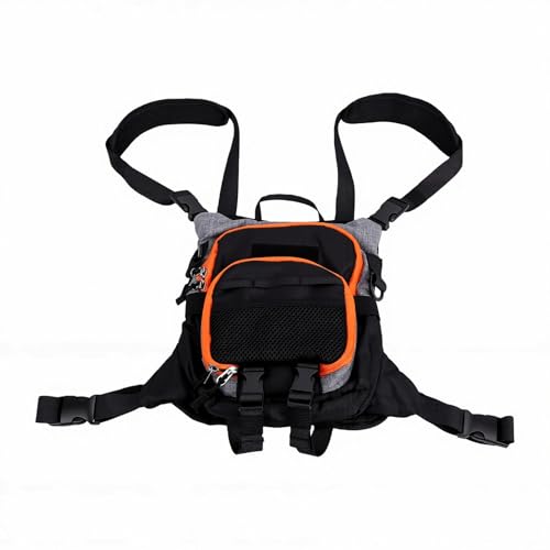 Fly Fishing Chest Pack, Lightweight Tackle Bag, Convertible Fishing Vest with Adjustable Straps, Ideal for Outdoor Wading (Gray)