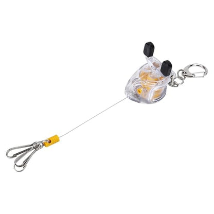 48cm Retractable Fishing Reel Keychain Steel Wire Belt Clip Lock for Fishing Accessories Secure Angler Gear Holder‌