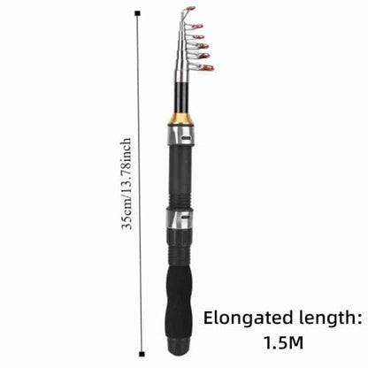 Telescopic Fishing Rod Mini Sea and Ice Fishing Pole Universal Portable Short Pole Ice Fishing Rod Tools for Saltwater Freshwater - size: 1.5m