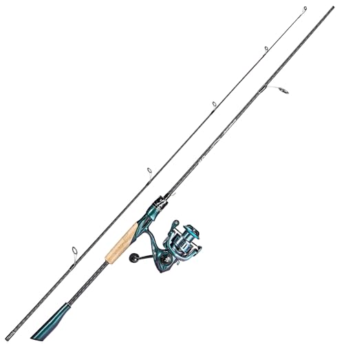 Souagyilang Spinning Fishing Rod Reel Combos,2-Section 5.9Ft Light Weight Spinner Rod with Powerful Fishing Gear for Freshwater Present for Anglers