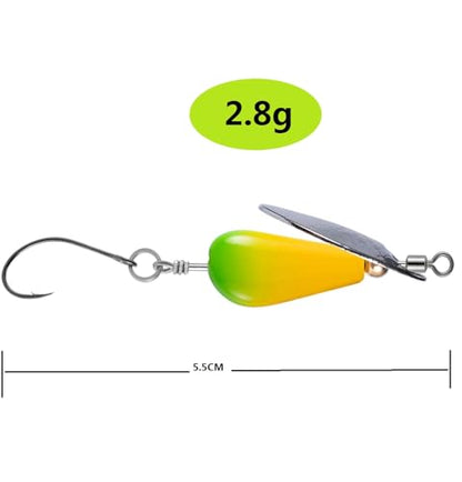 Trout Spinners - Fly Trout Fishing Lures for Bass Salmon Pike, Smallmouth Bass Lures with Brass Spinner for Lake River Fishing - color: Style C-0.1oz/5PCS