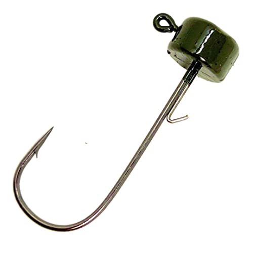 Reaction Tackle Mushroom Jig Heads for Ned Rig Finesse Bass Fishing, Stand-Up Design with Standard and EWG Hook Options (25-Pack) - color: Green Pumpkin, size: 1/16 Oz