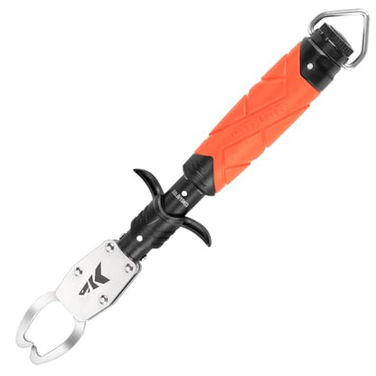 KastKing Paradox 11" Stainless Steel Lip Grip with Integrated Scale, Corrosion-Resistant, Non-Slip Handle, Swivel Jaws, 32lbs Scale Design, Durable Fishing Tool for Safe, Easy Catch & Release - style: C: 11'' Lip Grip with Scale