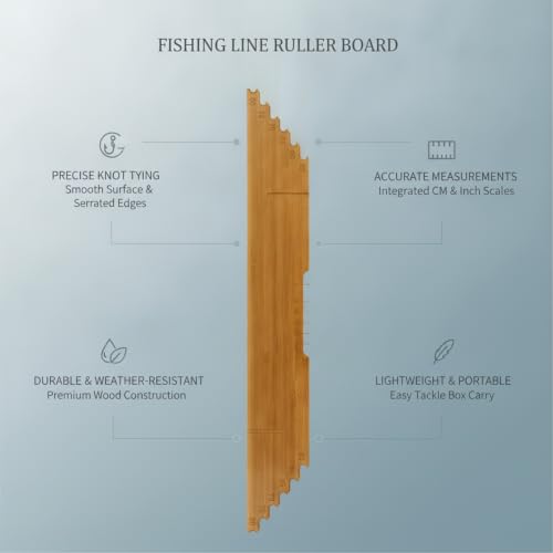 Anglers Carbon Fiber Fishing Line Ruler Board for Precise Knot Tying and Line Management, Portable Measuring Station - size: 25.59 x 3.35 x 1.57 in