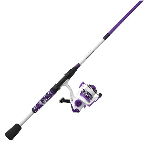 Zebco Roam Spinning Reel and Fishing Rod Combo, Fiberglass Rod, Split ComfortGrip Handle, Soft-Touch Handle Knob, Reversible Retrievee - color: Prism Purple, size: 6-Foot, Size 20 Reel