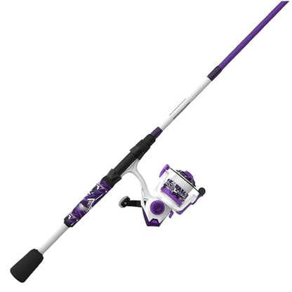Zebco Roam Spinning Reel and Fishing Rod Combo, Fiberglass Rod, Split ComfortGrip Handle, Soft-Touch Handle Knob, Reversible Retrievee - color: Prism Purple, size: 6-Foot, Size 20 Reel