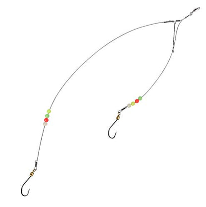 Dyxssm Fishing Hook Line Stainless Steel, Fishing Rigs Wire Leader with Rolling Swivel and Barb Hooks - size: 8#