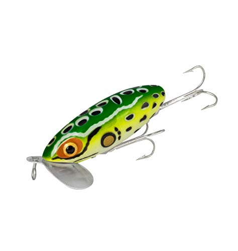 Arbogast Jitterbug Topwater Bass Fishing Lure - Excellent for Night Fishing - color: Leopard Frog, size: 2 1/2" 3/8 oz