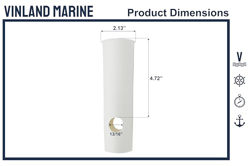 Vinland Marine Flared Fishing Rod Holder Insert Sleeves, Fishing Rod Holder Liner for Aluminum Rod Holder, for T Top Rod Holder, for clamp on Rod Holders for Boat