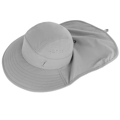 Connectyle UPF 50+ Sun Hat with Neck Flap Wide Brim Bucket Hats Breathable Fishing Hiking Gardening Safari Hat for Men Women