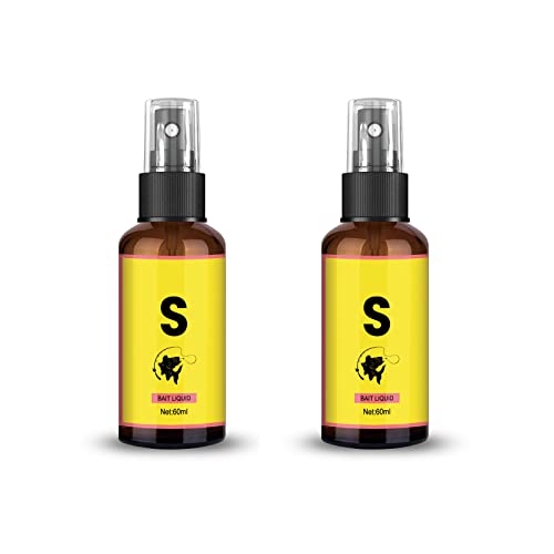 Surakey 60ml Fish attractant Spray 2pcs Natural Bait Odor Attractant High Concentration Bait Scent Attractant Enhancer for All Types of Fish Anglers Equipment Accessories, Type 1