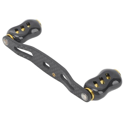 Haofy Fishing Reel Handle, Bait Casting Reel Rocker Arm Carbon Fiber 95mm Universal Interface for Replacement - color: Gold