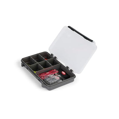 Plano StowAway 3600 50/50 Split Stow Tackle Box with Corrosion-Preventive Rustricor, Single Latch Design, Transparent DuraView Lid, Stackable Storage for Fishing Bait, Lures and Gear - size: 3600 50/50 Split, style: New Model
