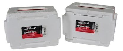 Duo-Top Worm Box - Live Bait container for Nightcrawler Red Worms - 2-Pack